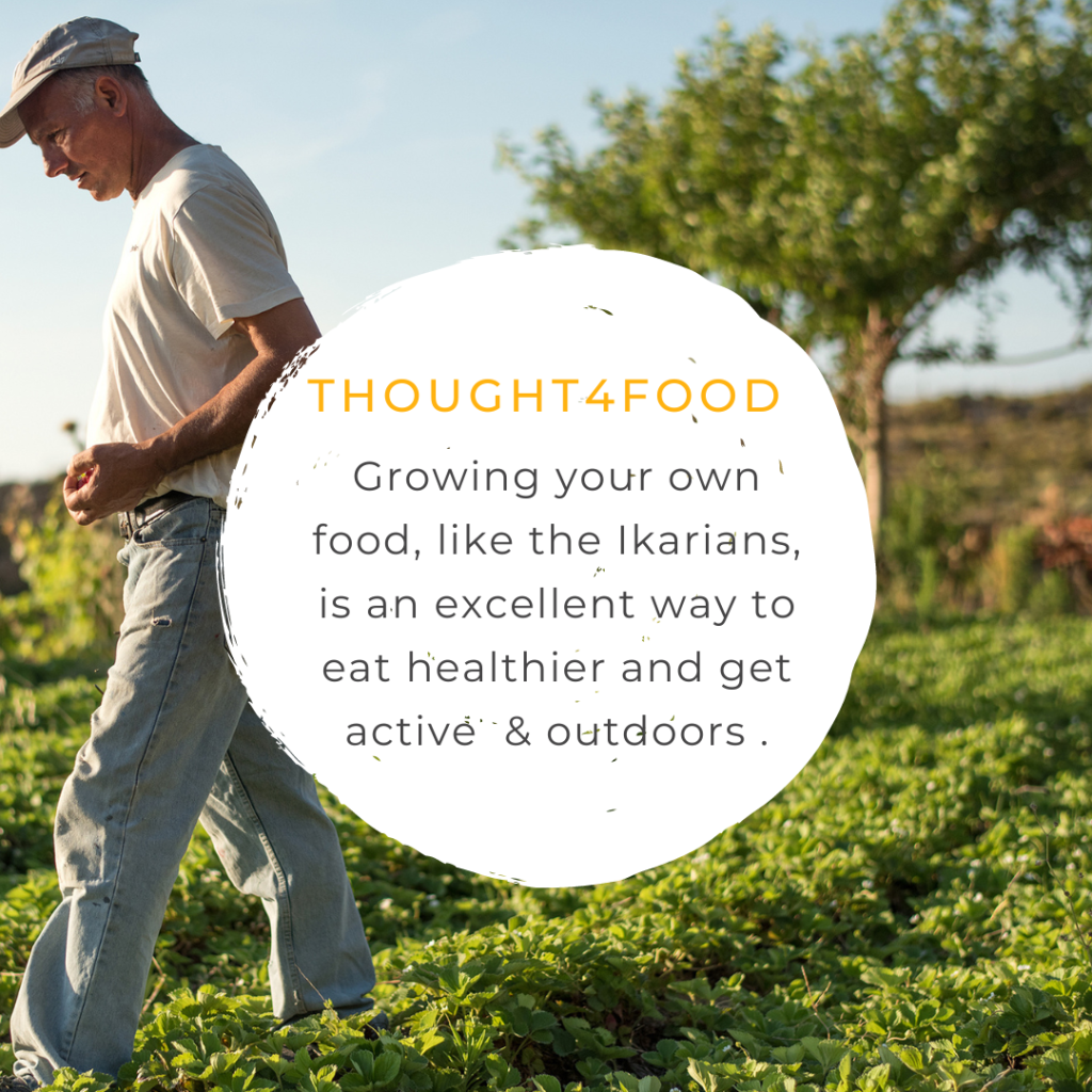 Thought4Food Growing your own food, like the Ikarians, is an excellent way to eat healthier and get active and outdoors.